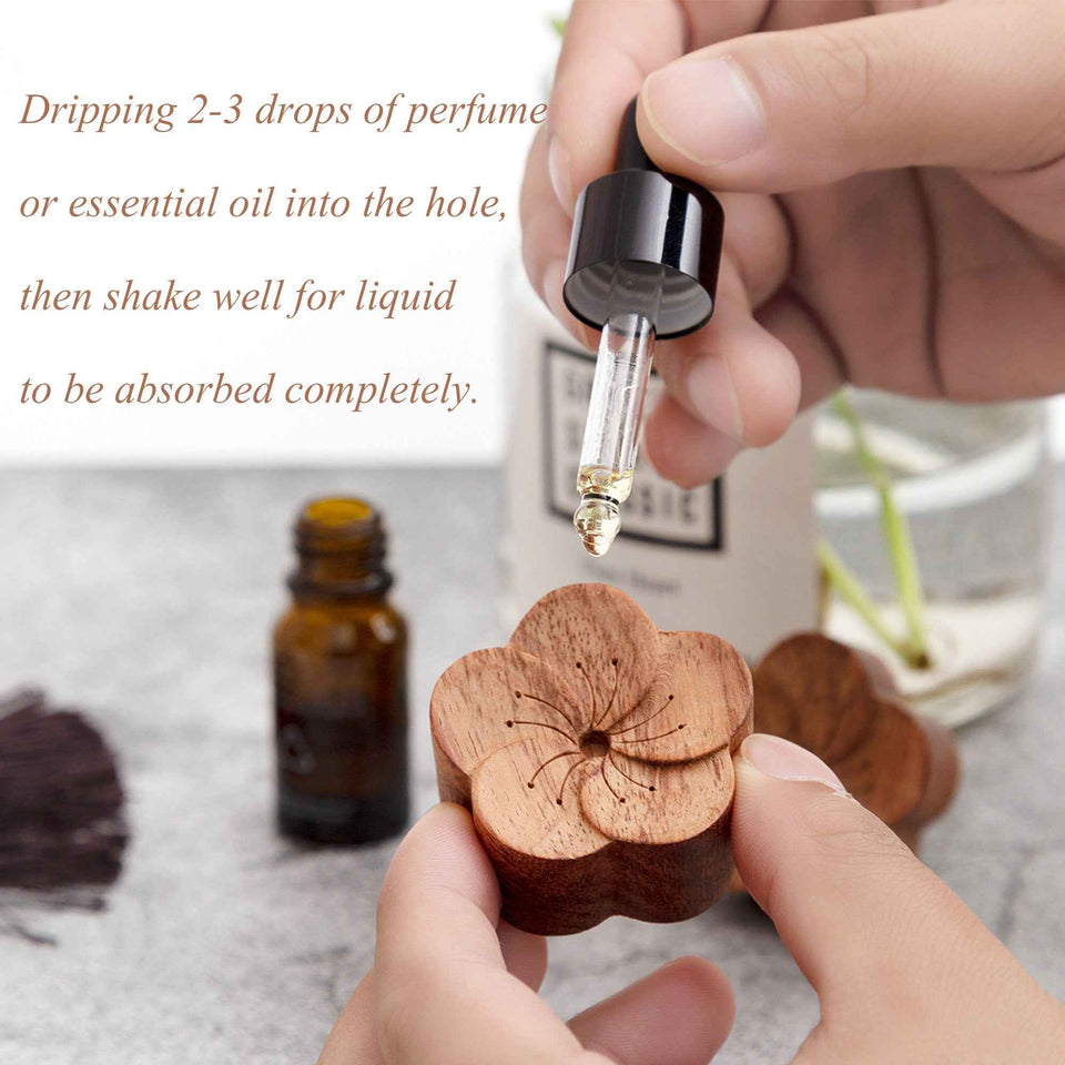Wooden plum blossom car vent clip accessories for spring car decor