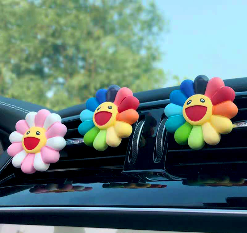 Smiley Sunflowers Car Vent Clip Air Freshener