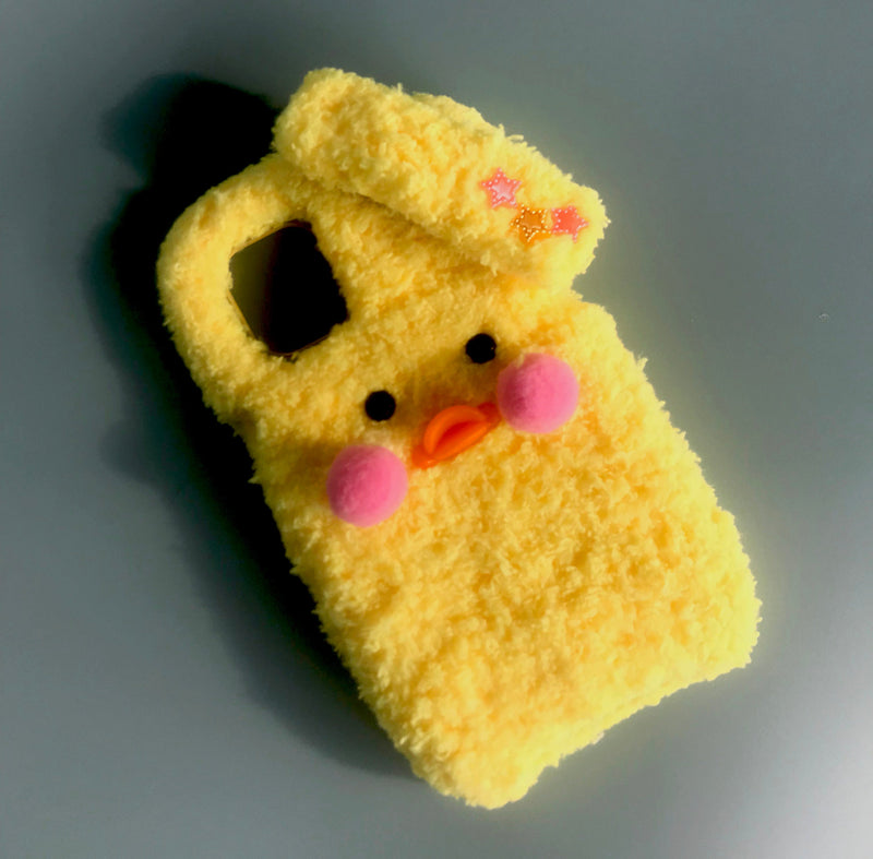 Crochet Yellow Duck Fluffy Phone Case