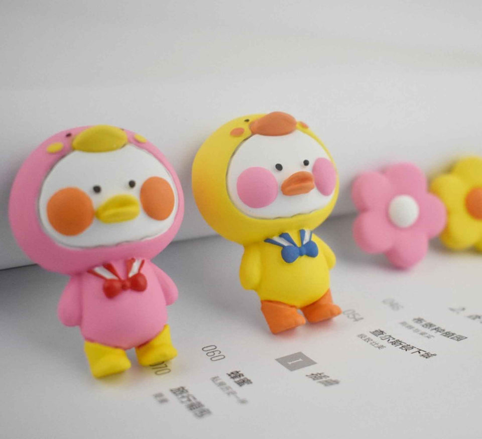 Pink flower and duck car vent accessory gift for cute interiors