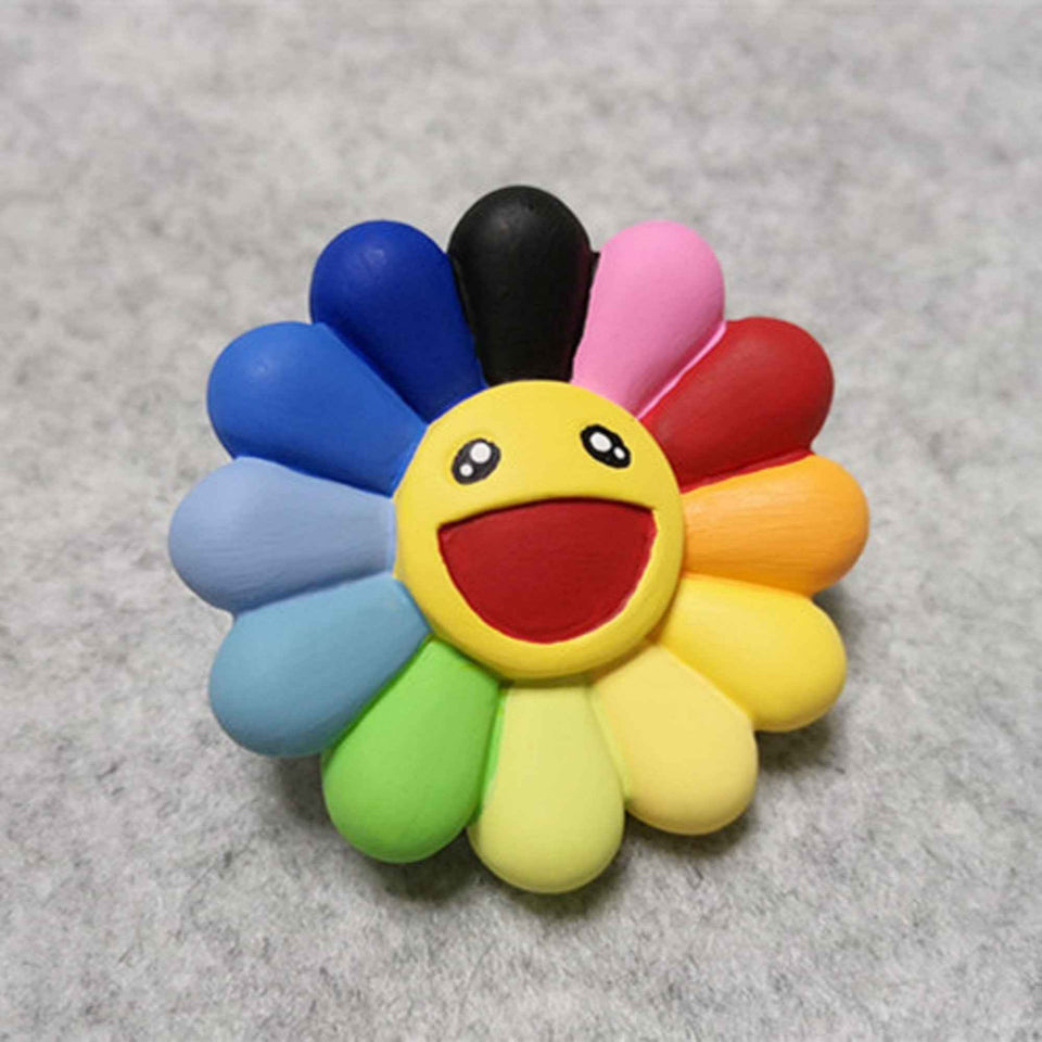 Crochet sunflower car vent accessory for cute interior styling