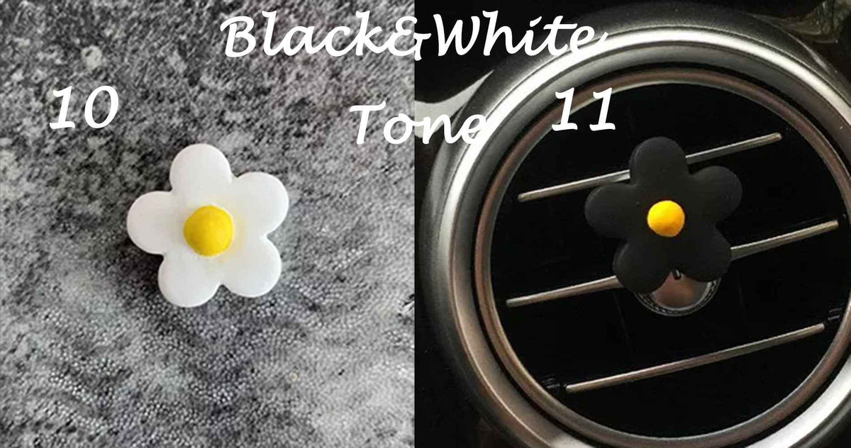 Mini flower car vent air freshener set with colorful petals