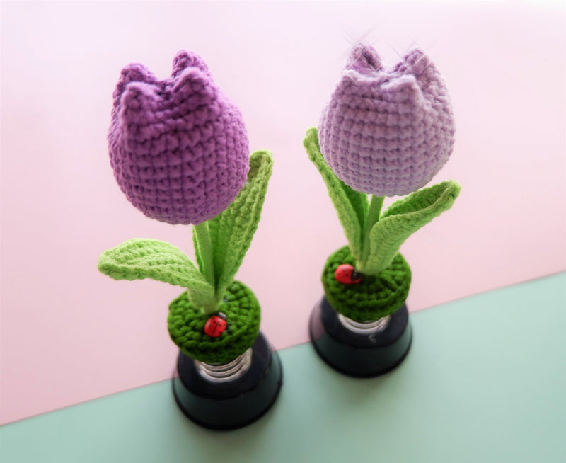 Crochet Car Dashboard Accessories- Tulip