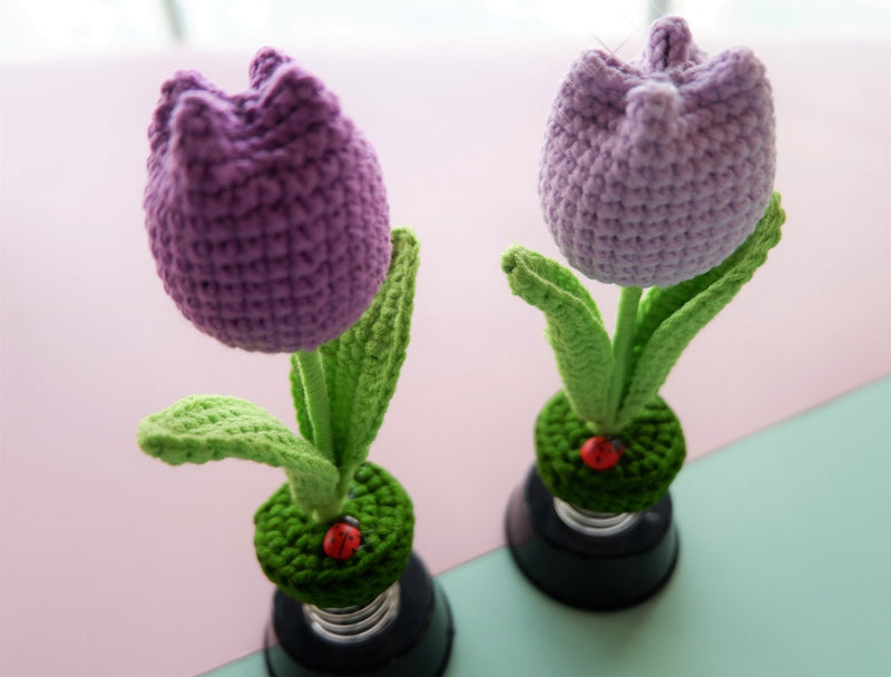 Crochet Car Dashboard Accessories- Tulip