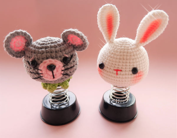 Crochet Car Dashboard Accessories- Bunny/Mouse