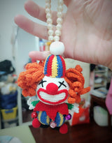 Crochet Car Mirror Hanging Accessory- Clown