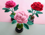 Crochet Car Dashboard Accessories- Rose