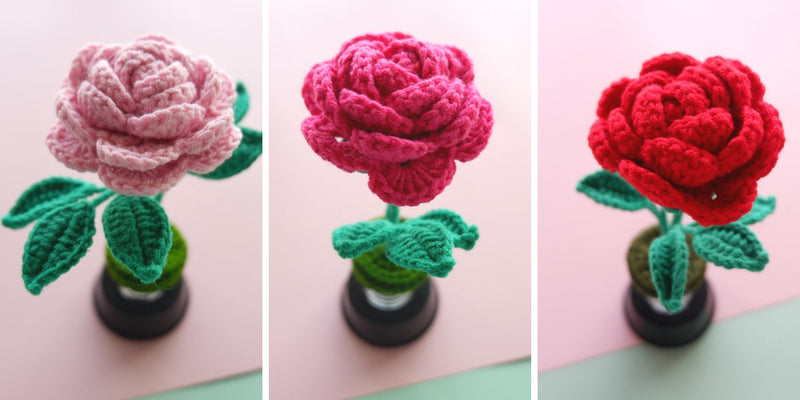 Crochet Car Dashboard Accessories- Rose