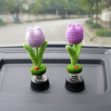 Crochet Car Dashboard Accessories- Tulip