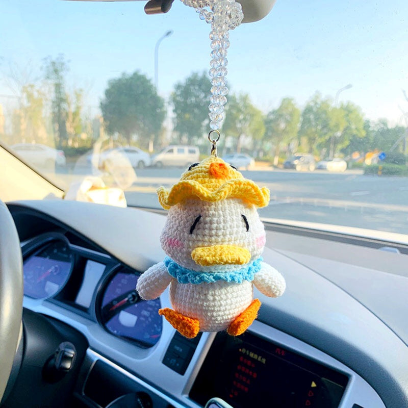 Crochet Car Mirror Hanging Accessory- Duck