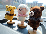 Crochet Car Dashboard Decor- Dancing Bear/Tiger/Sheep