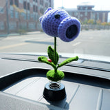 Crochet Dashboard Decor - Snow Pea Shooter