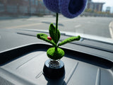 Crochet Dashboard Decor - Snow Pea Shooter