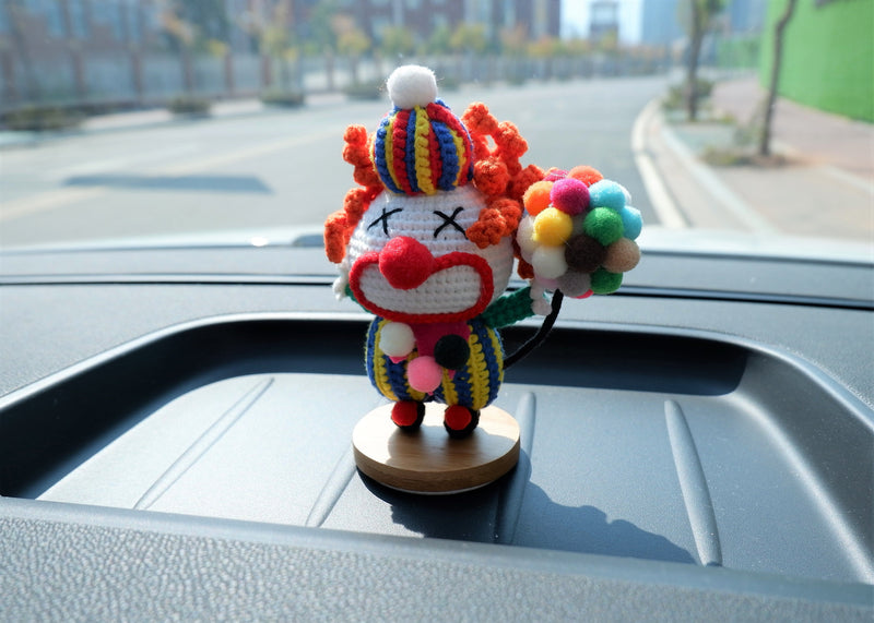 Crochet Car Dashboard Accessories- Halloween Clown