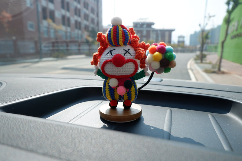 Crochet Car Dashboard Accessories- Halloween Clown