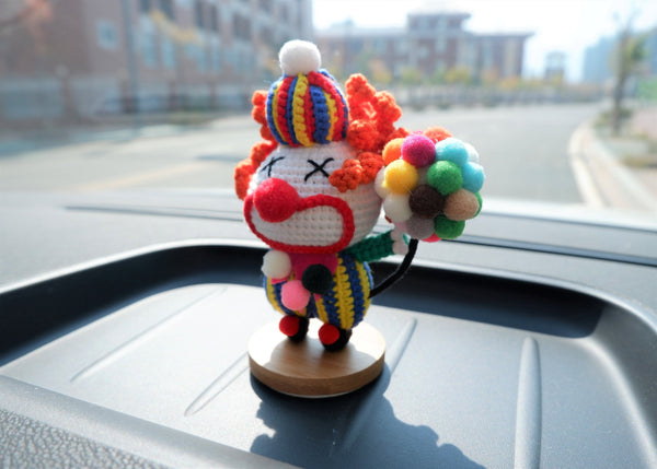 Crochet Car Dashboard Accessories- Halloween Clown