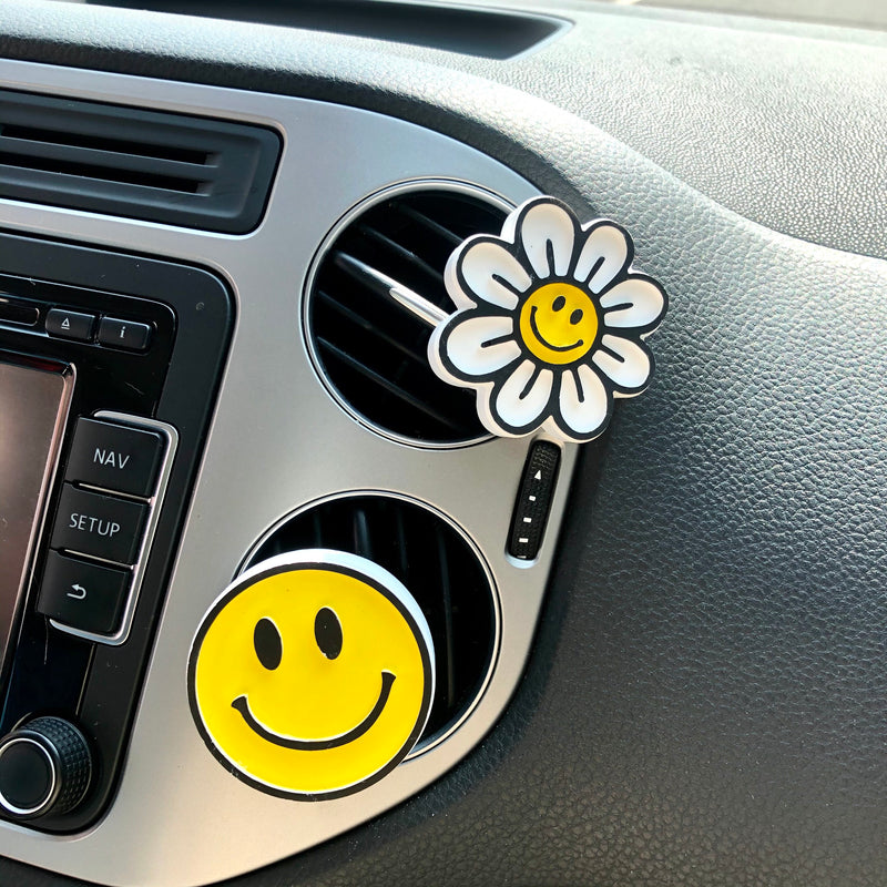 Car Vent Clips- Smiley Face & Daisy