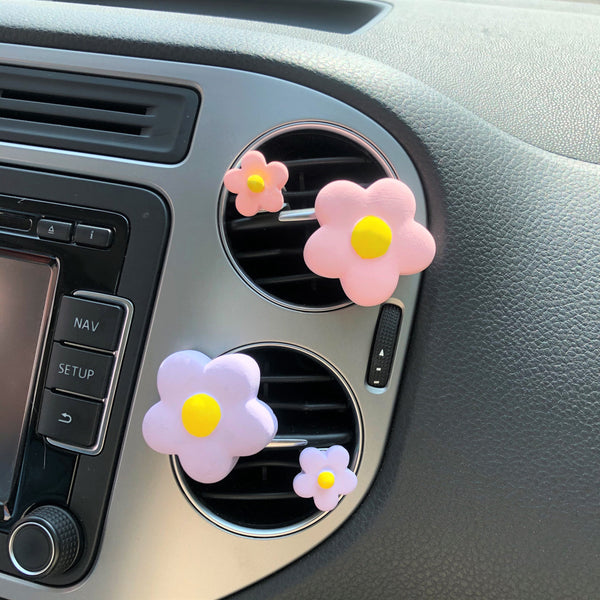 4Pcs Car Air Freshener Vent Clips- Pastel Flowers