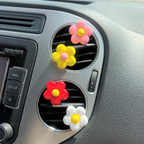 4Pcs Car Vent Clips, Cute Flowers Car Accessories for Women, Daisy Car Interior Decor Boho, Cute Car Mask Hanger, Kawaii Colorful Car Clips