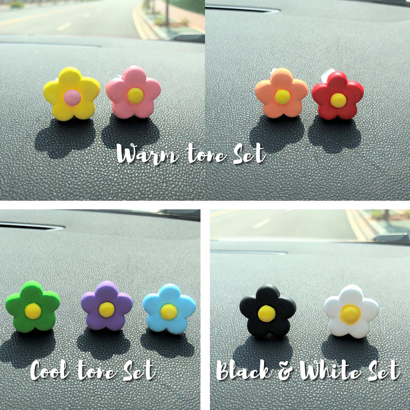 4Pcs Car Vent Clips, Cute Flowers Car Accessories for Women, Daisy Car Interior Decor Boho, Cute Car Mask Hanger, Kawaii Colorful Car Clips