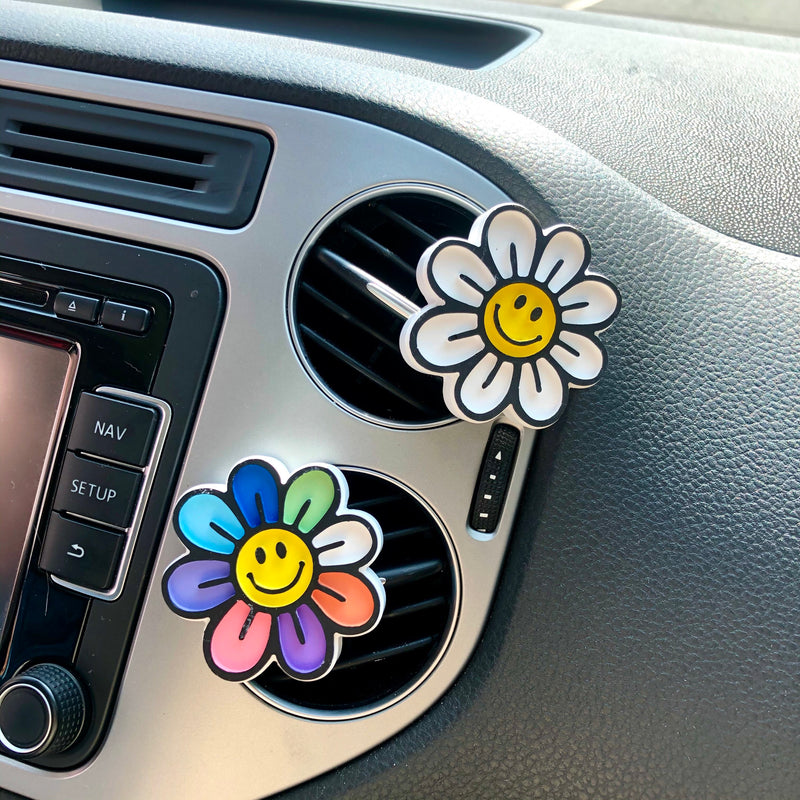 Car Vent Clips- Smiley Face & Daisy