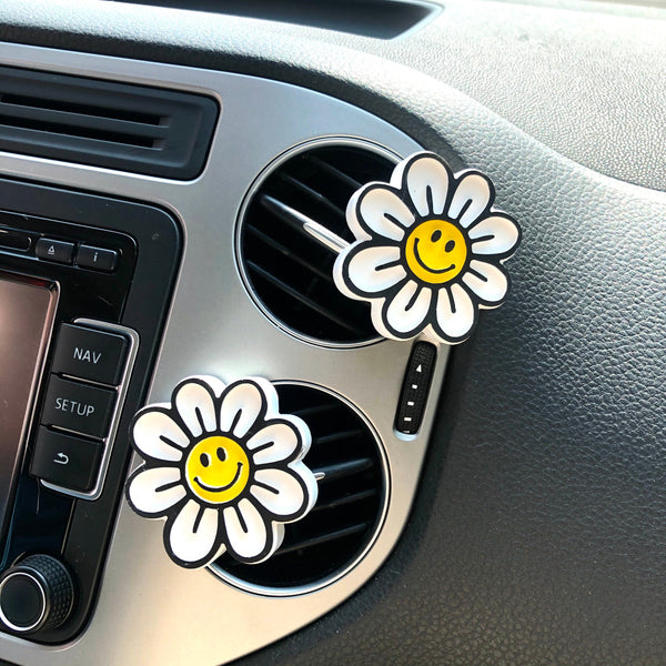 Car Vent Clips- Smiley Face & Daisy