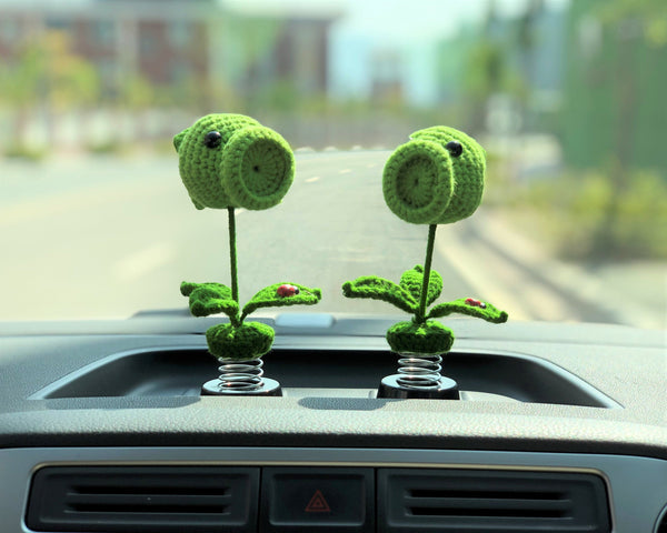 Crochet Car Dashboard Decor- Pea Shooter