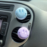 2Pcs Smiley Face Car Vent Clips- Pastel Colors