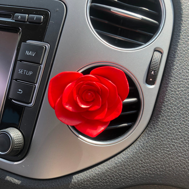 3Pcs Plaster Car Vent Clips - Rose & Flowers