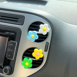 4Pcs Car Vent Clips, Cute Flowers Car Accessories for Women, Daisy Car Interior Decor Boho, Cute Car Mask Hanger, Kawaii Colorful Car Clips