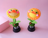 Crochet Ducklings Car Dashboard Decor, Cute Car Accessories for Women, Kawaii Car Air Freshener, Sunflower Car Accessories for Teens