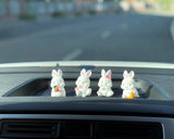 Set of 2 Cute Bunny Car Dashboard Decor, Kawaii Pink Bunnies Car Air Freshener, Car Accessories for Women, Plaster  Car Charm