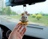 Crochet Car Mirror Hanging Accessory- Bunny