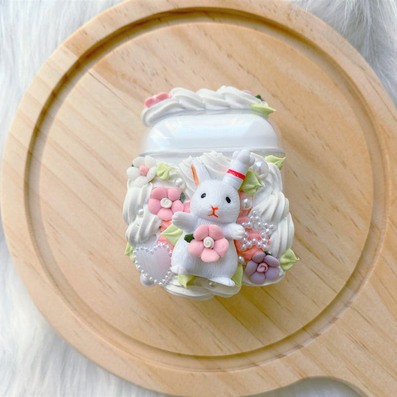 Decoden AirPods Case,  Kawaii Bunny 3D AirPods Case, Custom AirPods Case Cover, Cute Silicone Airpods 2/Pro Case, Anime AirPods Case