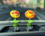 Crochet Ducklings Car Dashboard Decor, Cute Car Accessories for Women, Kawaii Car Air Freshener, Sunflower Car Accessories for Teens