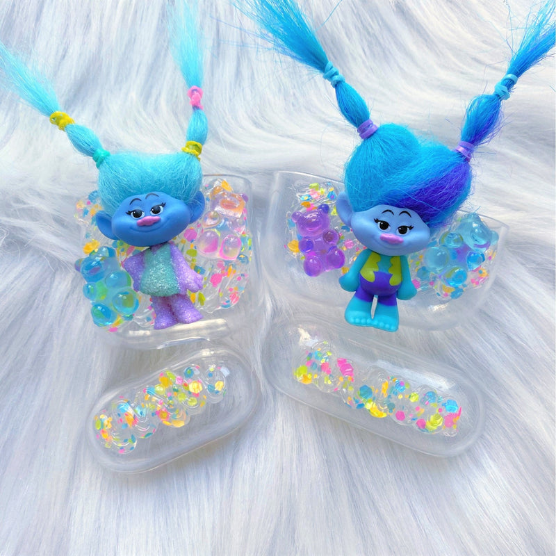 Custom AirPods Case,  Decoden Trolls AirPods Case Cover, Kawaii 3D AirPod Case, Colorful Airpods 2/Pro Case, Cute AirPods Case for Summer