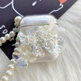 Decoden AirPods Case with Lanyard, Vintage Roses Silicone AirPods Cover Case with Keychain, Whipped Cream AirPods Case for Airpods 1/2/Pro