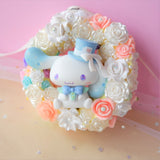 Car Rear View Mirror Accessories, Decoden Cinnamoroll/My Melody Car Mirror Hanging Accessories, Wreath Car Mirror Charm for Women/Teen