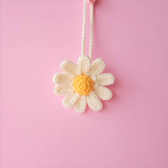 2Pcs Crochet Daisy Car Hanging Accessories