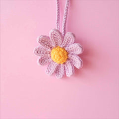 2Pcs Crochet Daisy Car Hanging Accessories