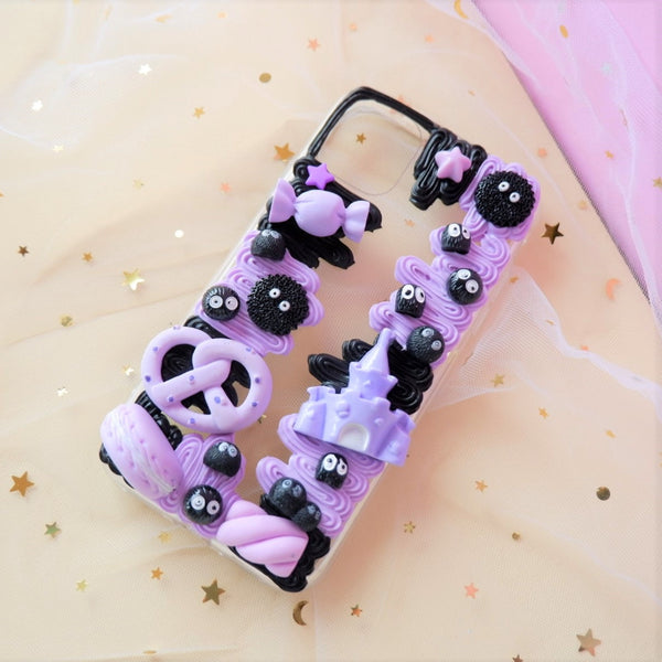 Custom Decoden Phone Case, Soot Sprites 3D Phone Case, Anime Phone Case, Full Whip Cream Phone Case for iPhone 12/11/XR, OnePlus, Samsung