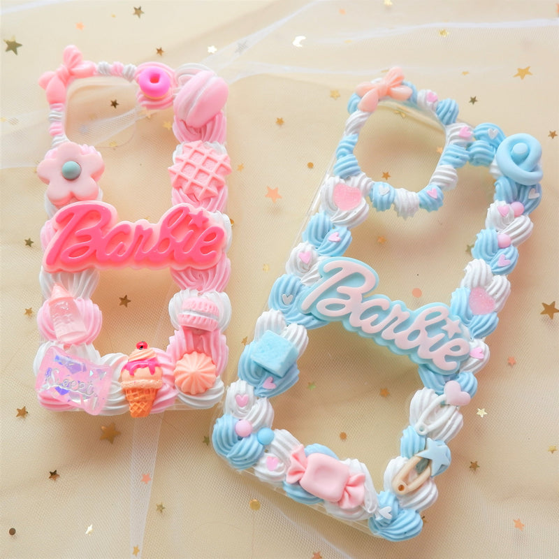 Cute Decoden Phone Case, Pastel Barbie iPhone Case,  Kawaii 3D Phone Case, Sweets Phone Case for iPhone X/11/XR/12 Pro, OnePlus, Galaxy