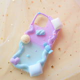 Custom Decoden Phone Case,  Cute Marshmallow iPhone Case,  Kawaii 3D Phone Case, Ombre Phone Case for iPhone X/11/XR/12, OnePlus, Galaxy