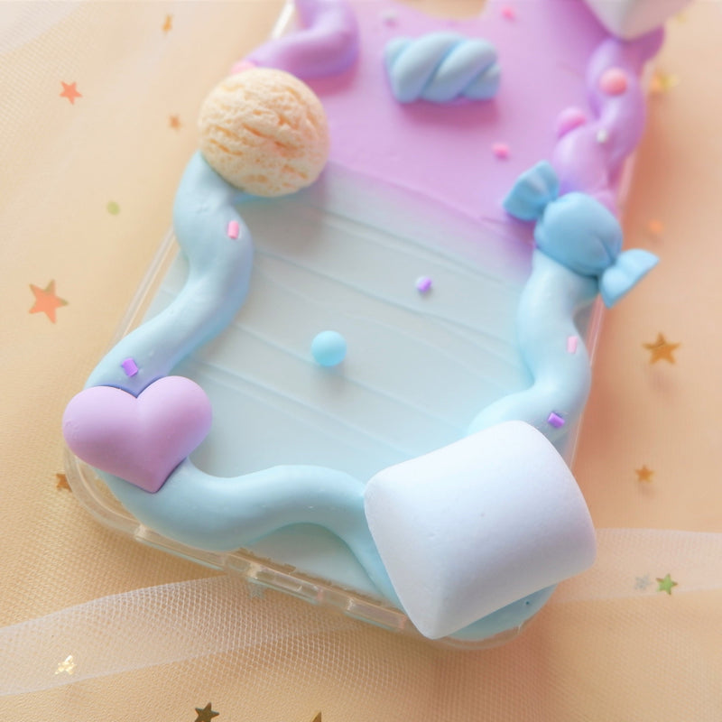 Custom Decoden Phone Case,  Cute Marshmallow iPhone Case,  Kawaii 3D Phone Case, Ombre Phone Case for iPhone X/11/XR/12, OnePlus, Galaxy