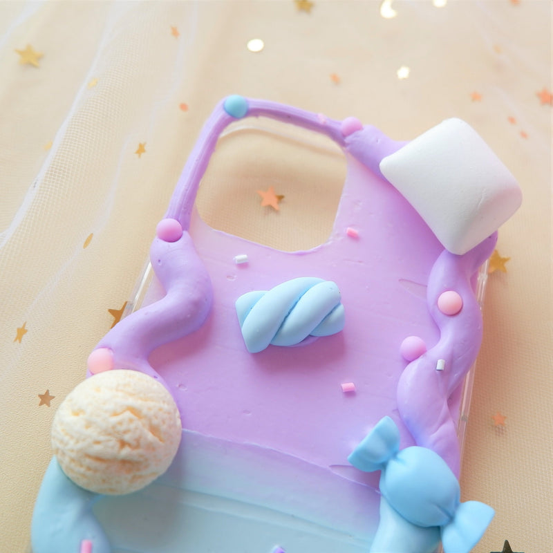 Custom Decoden Phone Case,  Cute Marshmallow iPhone Case,  Kawaii 3D Phone Case, Ombre Phone Case for iPhone X/11/XR/12, OnePlus, Galaxy