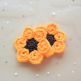 Crochet Car Coasters, Set of 2, Sunflower Car Coasters, Boho Car Accessories For Women, 2.5'' Car Coasters, Handmade Car Coasters