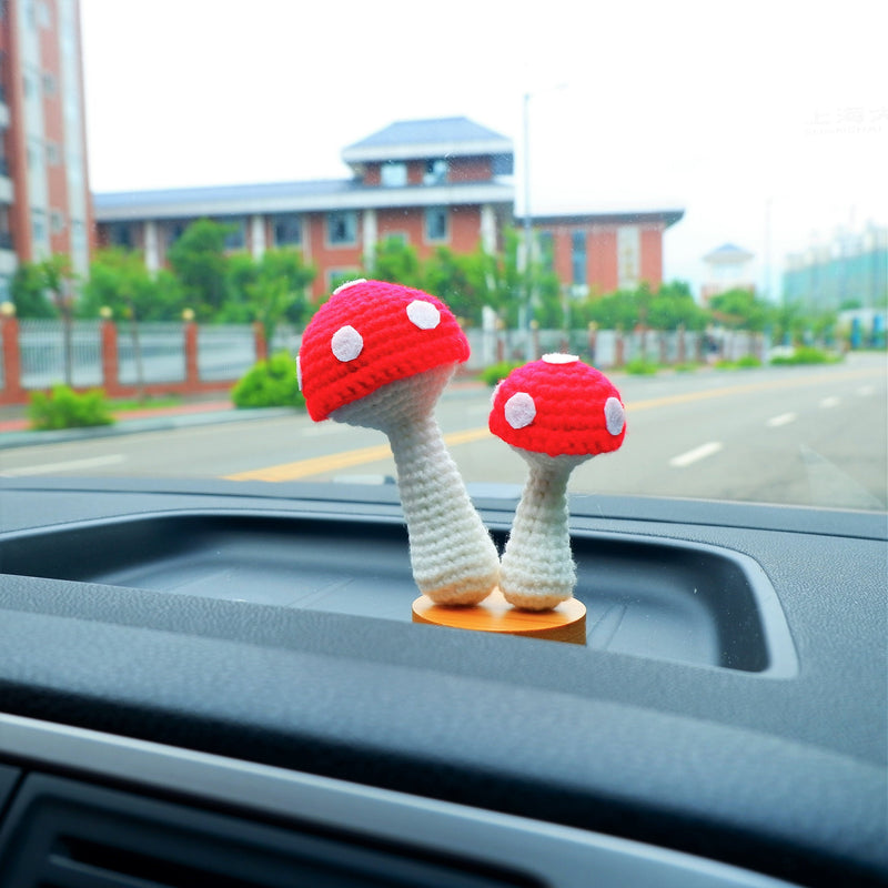 Cute Mushroom Car Dashboard Decor, Crochet Mushrooms Car Accessories, Cute Car Interior Decor, Kawaii Car Accessories for Teens/Women