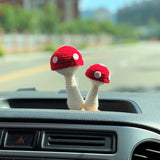 Cute Mushroom Car Dashboard Decor, Crochet Mushrooms Car Accessories, Cute Car Interior Decor, Kawaii Car Accessories for Teens/Women