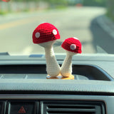 Cute Mushroom Car Dashboard Decor, Crochet Mushrooms Car Accessories, Cute Car Interior Decor, Kawaii Car Accessories for Teens/Women