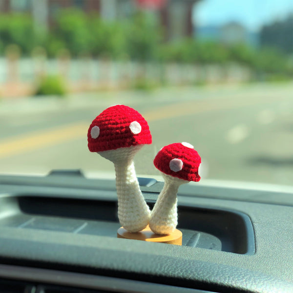 Cute Mushroom Car Dashboard Decor, Crochet Mushrooms Car Accessories, Cute Car Interior Decor, Kawaii Car Accessories for Teens/Women